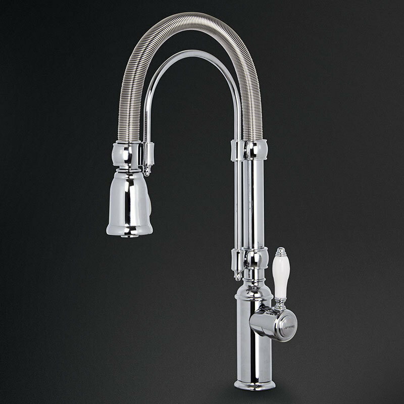Grifo de cocina Smeg MIDR7CR-2 – Cromo brillante, Ducha extraíble, Ahorro agua