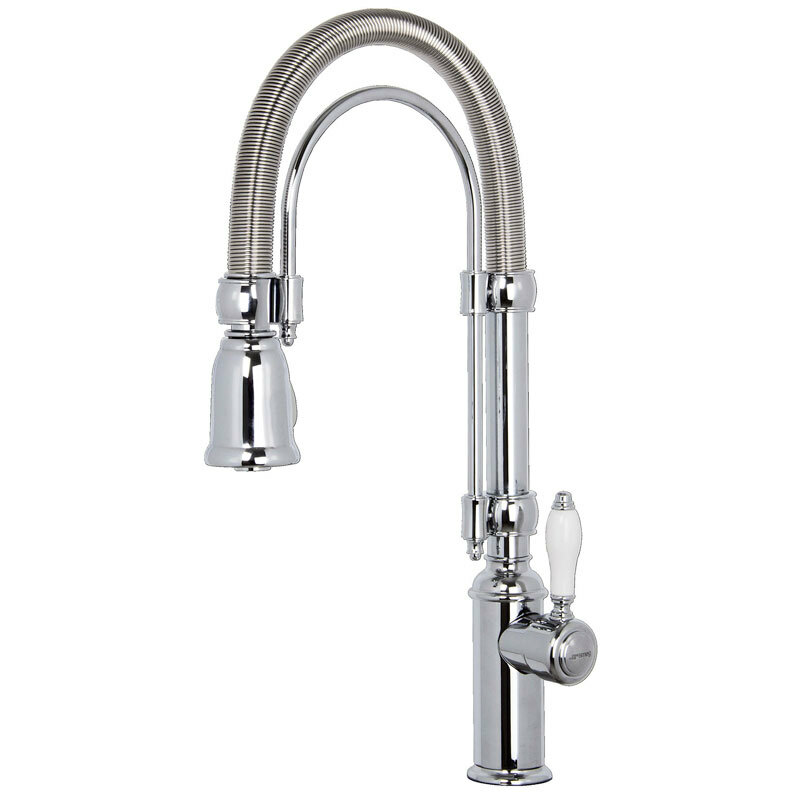 Grifo de cocina Smeg MIDR7CR-2 – Cromo brillante, Ducha extraíble, Ahorro agua