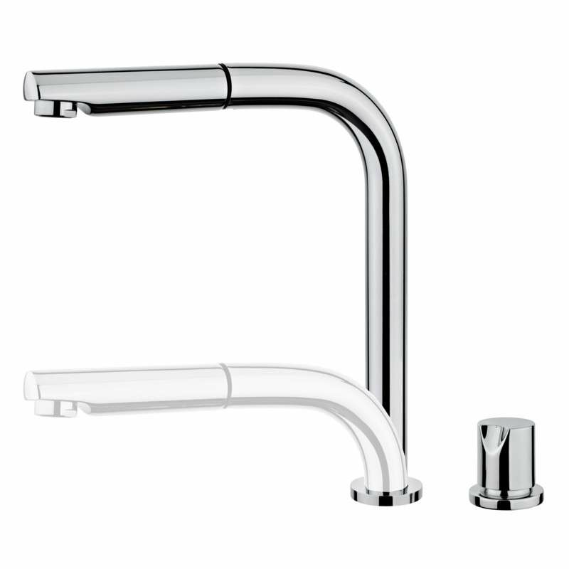 Grifo de cocina Teka AUK 983 – Caño alto retráctil, Ducha extraíble, Cartucho cerámico 35 mm