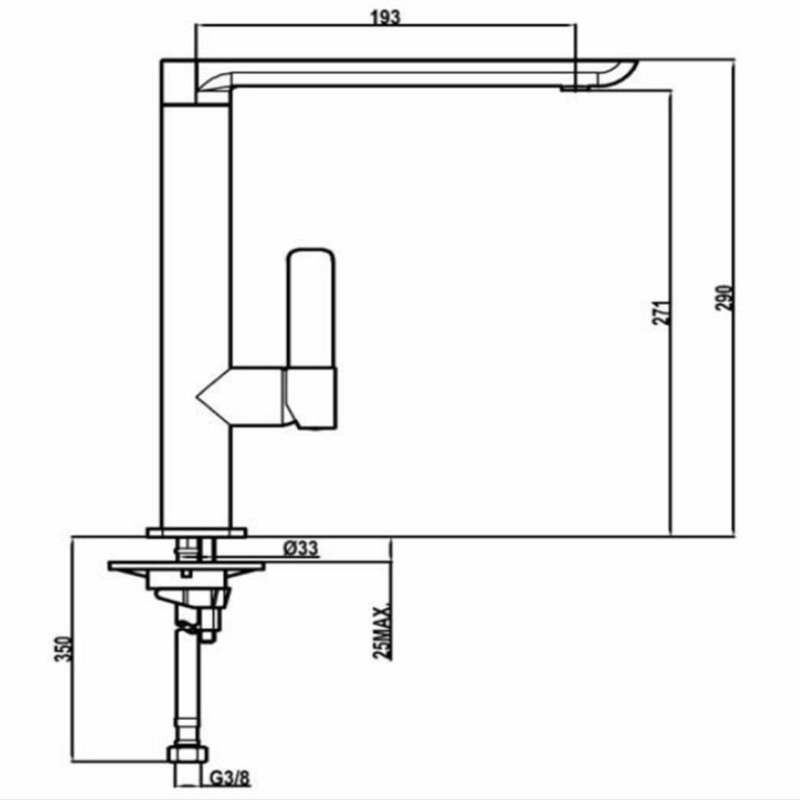 Grifo de cocina Teka FO 915 – Caño alto giratorio, Cartucho cerámico, Ahorro de agua