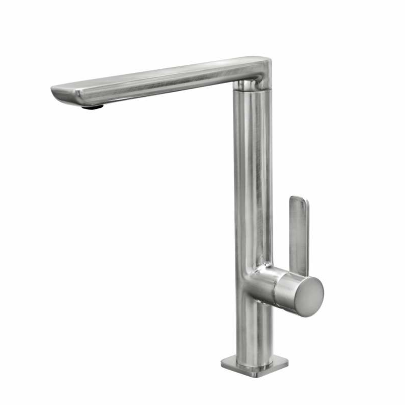 Grifo de cocina Teka FO 915 – Acero inoxidable, Caño alto giratorio, Cartucho cerámico
