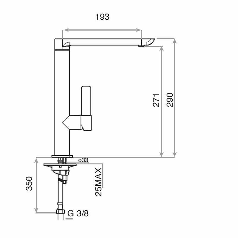 Grifo de cocina Teka FO 915 – Negro mate, Caño alto giratorio, Ahorro de agua