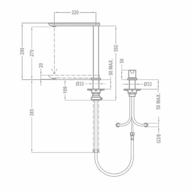 Grifo de cocina Teka FO 985 – Caño extraíble, Caño giratorio, Cartucho cerámico