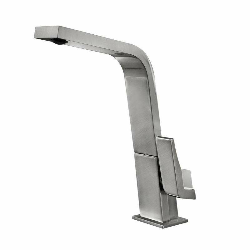 Grifo de cocina Teka IC 915 – Monomando, Acero inoxidable, Caño alto giratorio