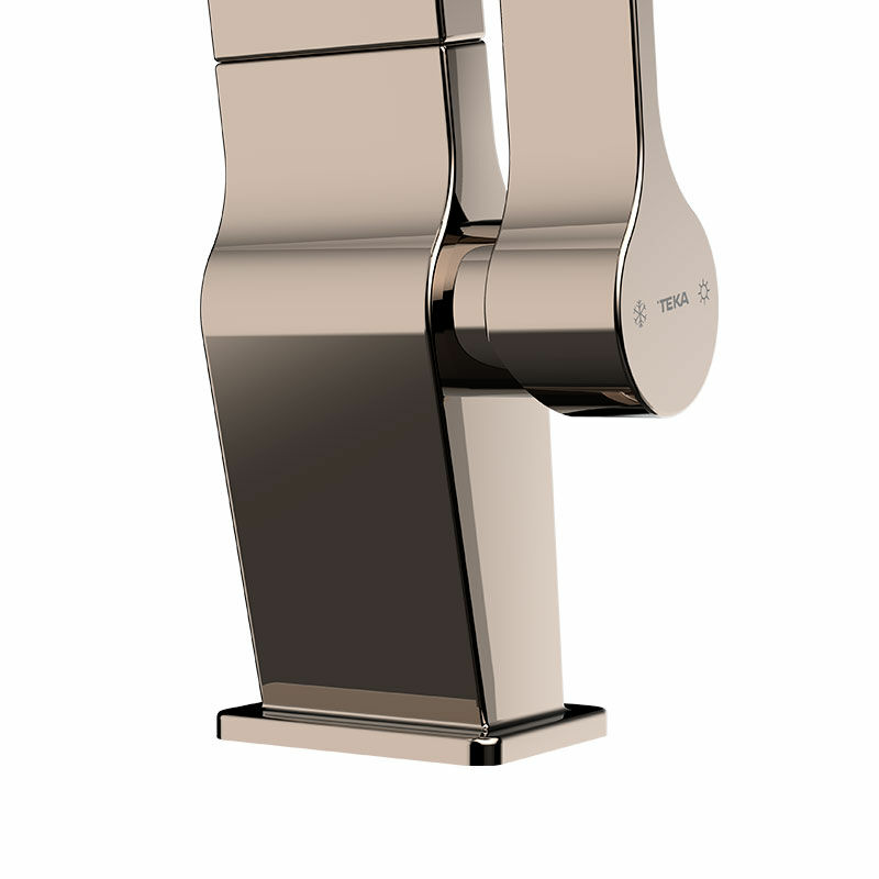 Grifo de cocina Teka ICC 915 – PVD Titanium, Caño alto giratorio, Cartucho cerámico 25 mm