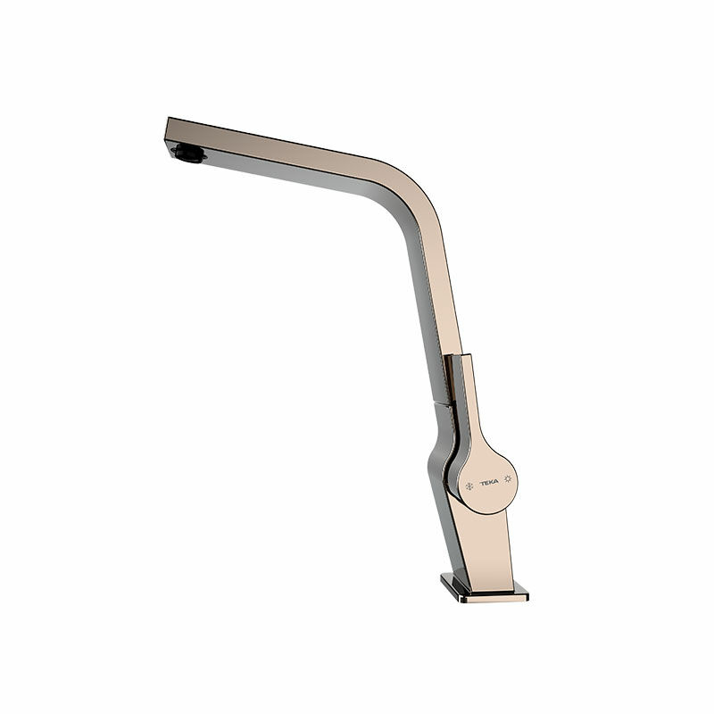 Grifo de cocina Teka ICC 915 – PVD Titanium, Caño alto giratorio, Cartucho cerámico 25 mm