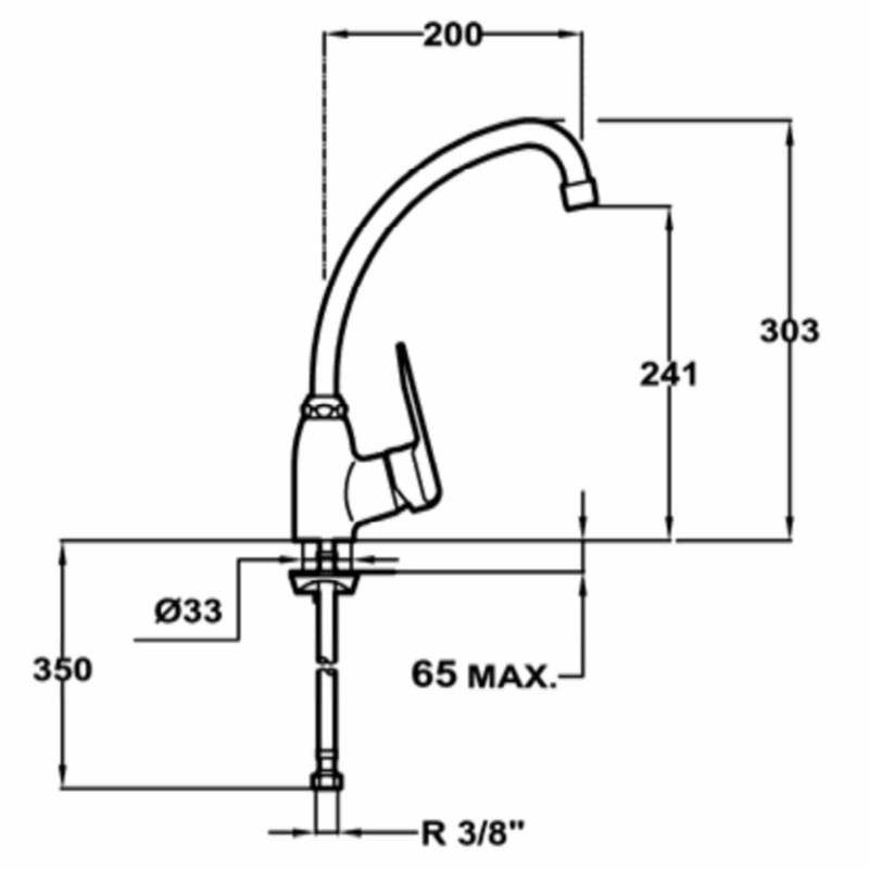 Grifo de cocina Teka IN 912 – Monomando, Caño alto giratorio, Cartucho cerámico