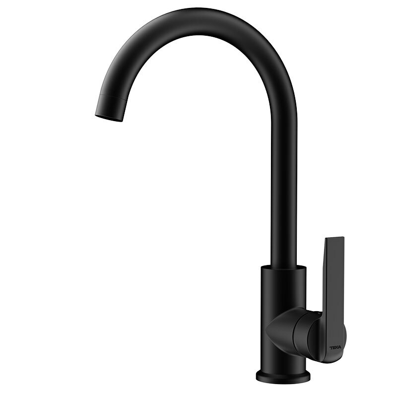 Grifo de cocina Teka IN 915 – Monomando, Caño alto 360°, Acabado negro
