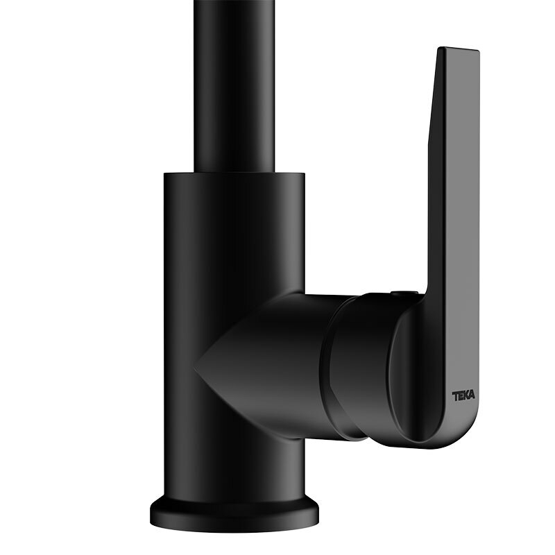 Grifo de cocina Teka IN 915 – Monomando, Caño alto 360°, Acabado negro