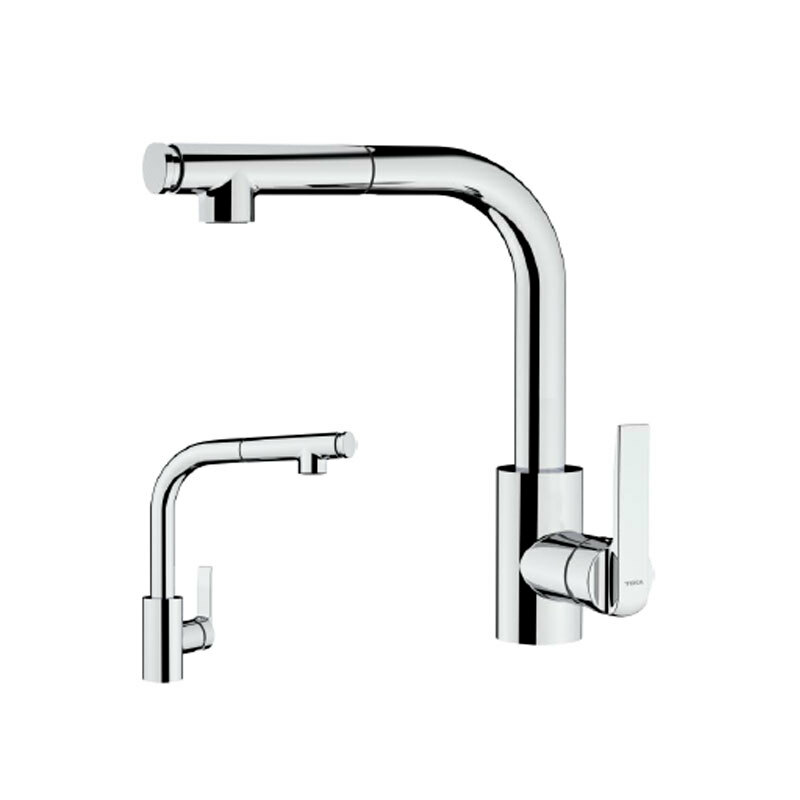 Mezclador de cocina Teka IN 938 PLUS – Caño alto extraíble, Doble chorro/ducha, Cartucho cerámico 35 mm