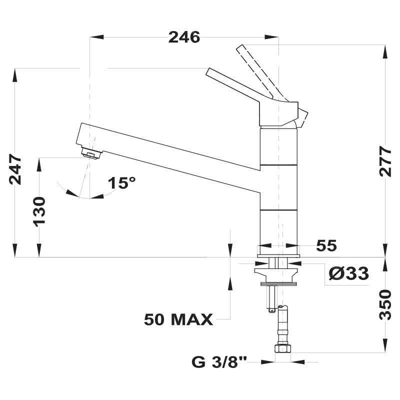 Grifo de cocina Teka IN-993 – Cromo, Monomando, Caño extraíble