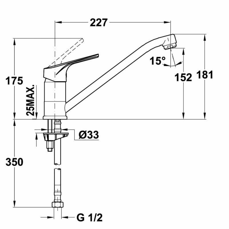 Grifo de cocina Teka MTP913 – Monomando, Cartucho cerámico, Ahorro de agua
