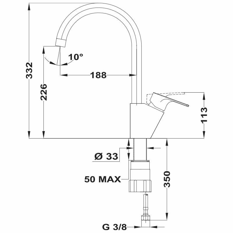 Grifo de cocina Teka MTP 995 – Caño alto giratorio, Cartucho cerámico 35 mm, Ahorro de agua