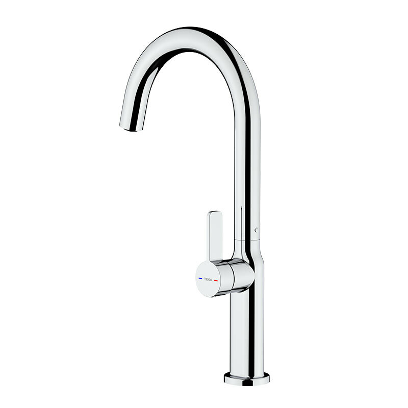 Grifo de cocina Teka OVAL 915 – Caño alto 360°, Ahorro agua 5 L/min, Cartucho cerámico 28 mm