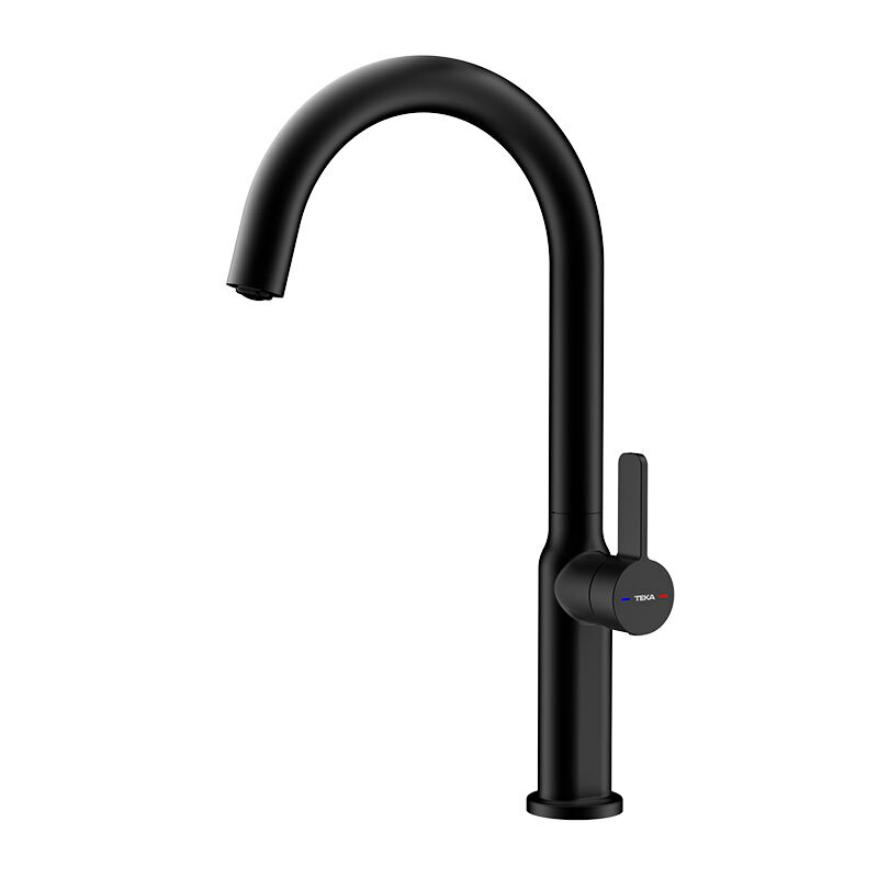 Grifo de cocina Teka OVAL 915 – Monomando, Negro mate, Caño 360°