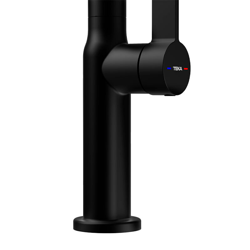 Grifo de cocina Teka OVAL 915 – Monomando, Negro mate, Caño 360°