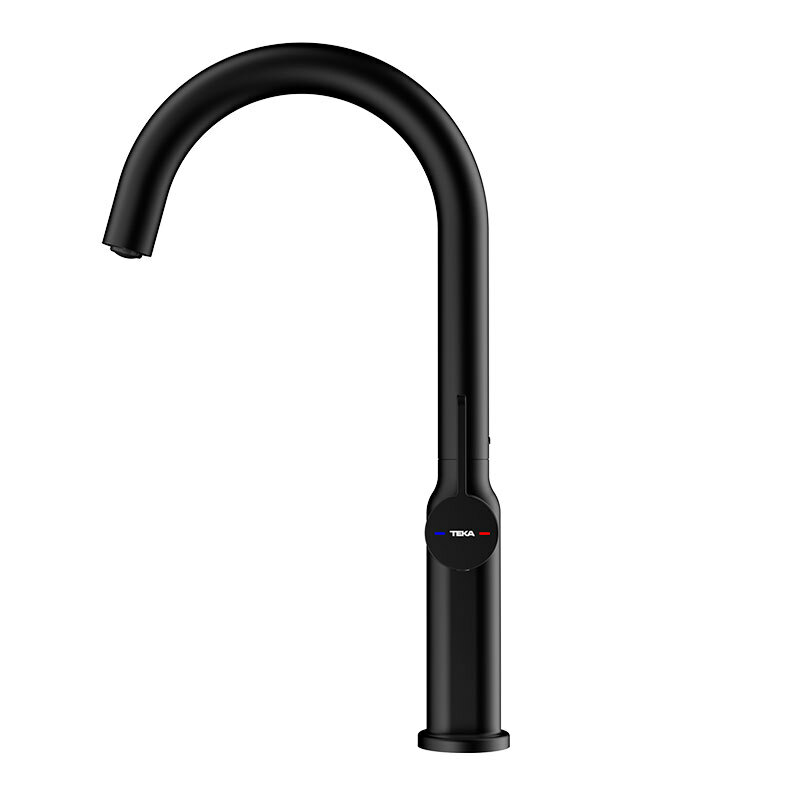Grifo de cocina Teka OVAL 915 – Monomando, Negro mate, Caño 360°