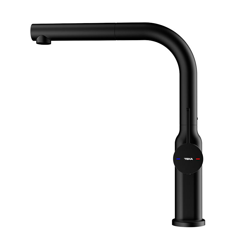 Grifo de cocina Teka OVAL 938 – Negro, Caño extraíble 360°, Ahorro de agua