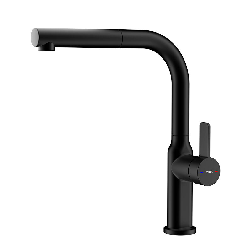 Grifo de cocina Teka OVAL 938 – Negro, Caño extraíble 360°, Ahorro de agua