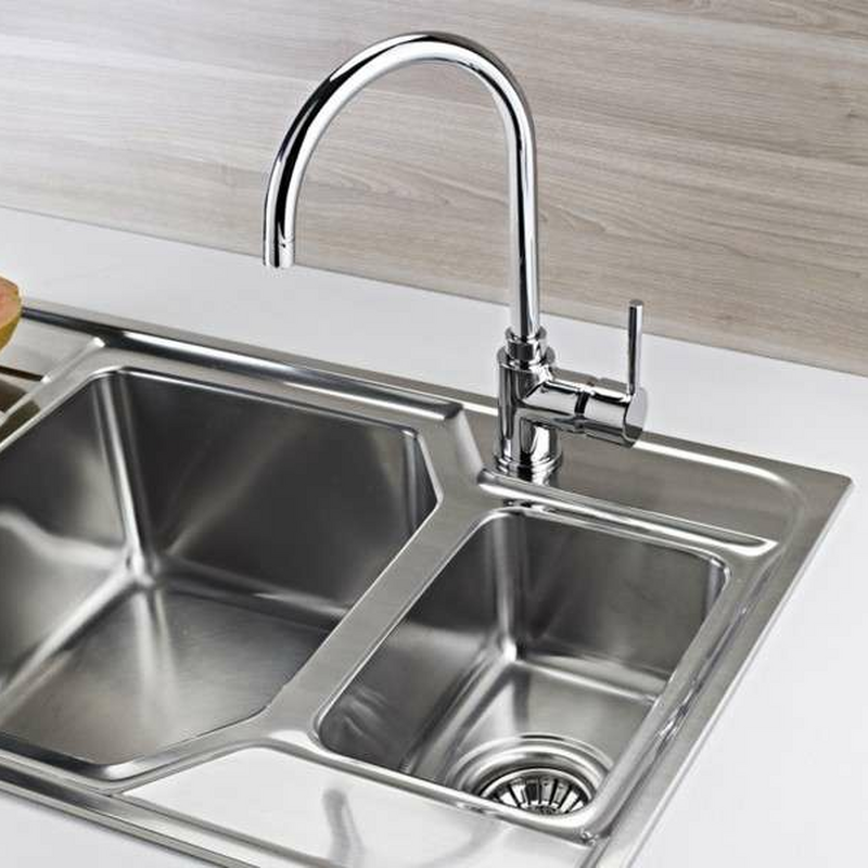 Grifo de cocina Teka SP 995 – Monomando encimera, Caño alto giratorio, Cartucho cerámico