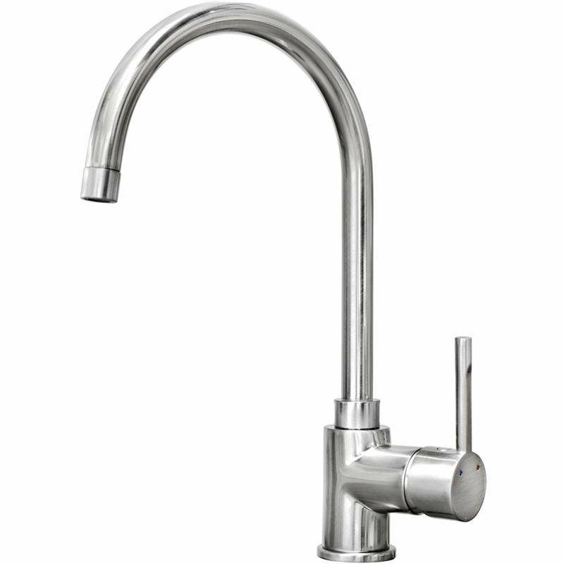 Grifo de cocina Teka SP 995 I – Monomando, Caño alto giratorio, Acero inoxidable