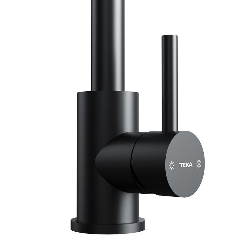 Grifo de cocina Teka UNI 9310 – Negro mate, Acero inoxidable, Caño giratorio 360°