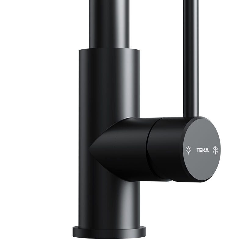 Grifo de cocina Teka UNI 9331 – Monomando, negro mate, caño alto extraíble 360º