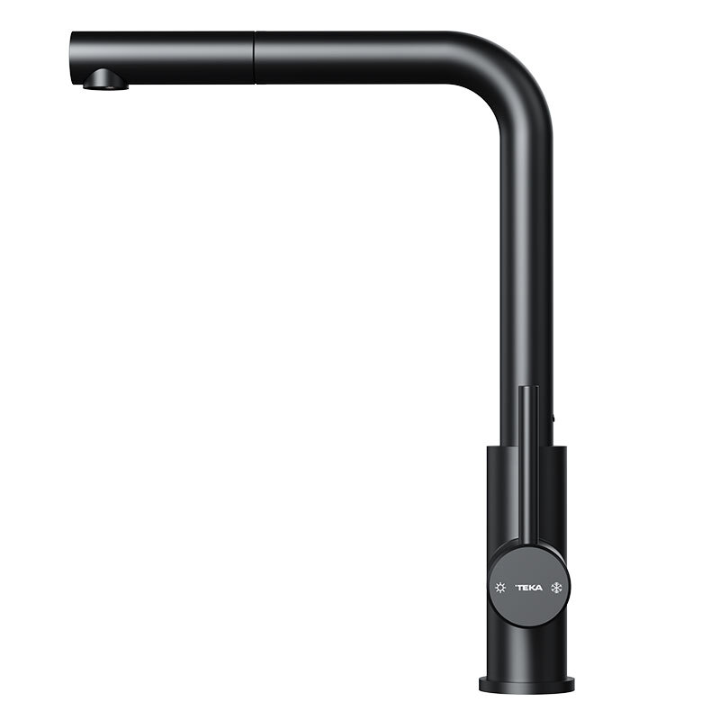 Grifo de cocina Teka UNI 9331 – Monomando, negro mate, caño alto extraíble 360º