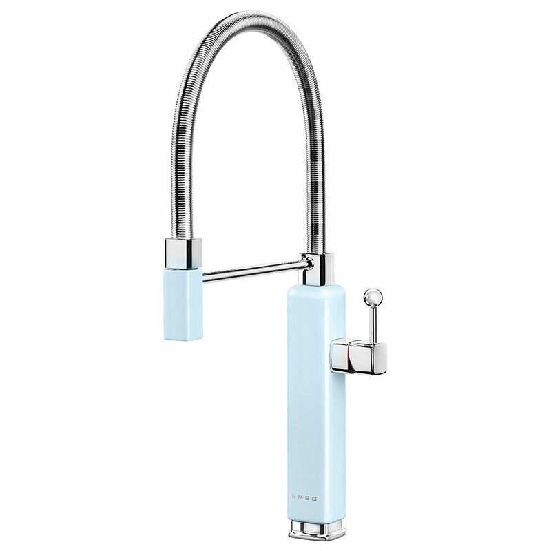 Grifo monomando Smeg MDF50PB – Caño spring 360°, Ducha extraíble, Ahorro agua