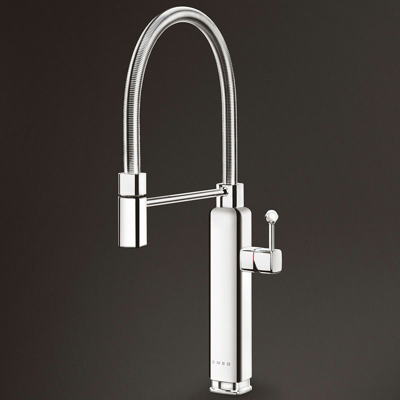 Grifo de cocina Smeg MDF50SS – Monomando semi‑profesional, Caño 360° extraíble, Ahorro de agua