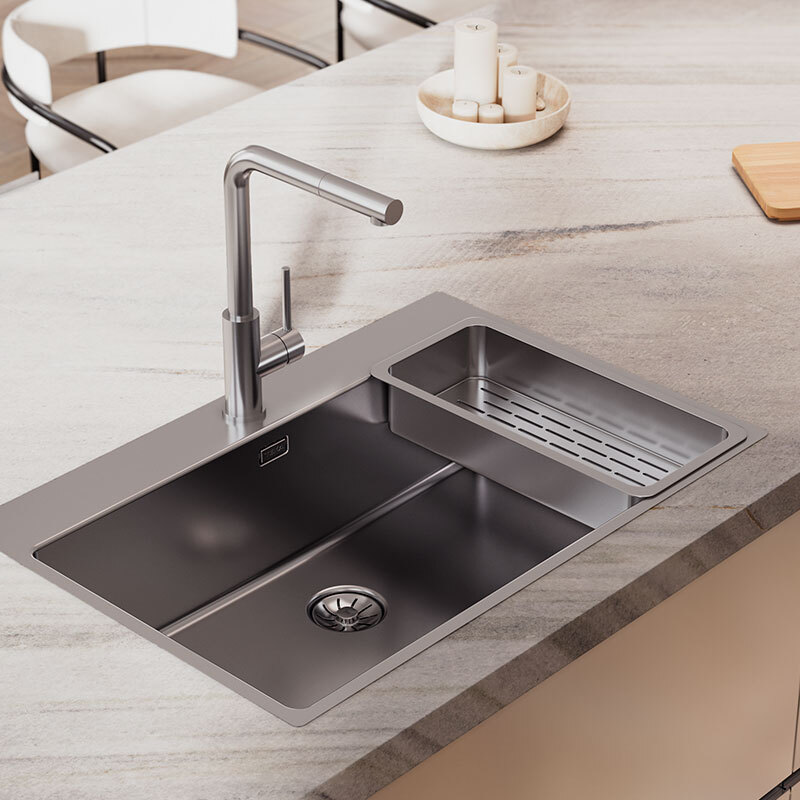 Grifo cocina Teka UNI 9331 – Caño alto extraíble, giro 360º y ahorro de agua