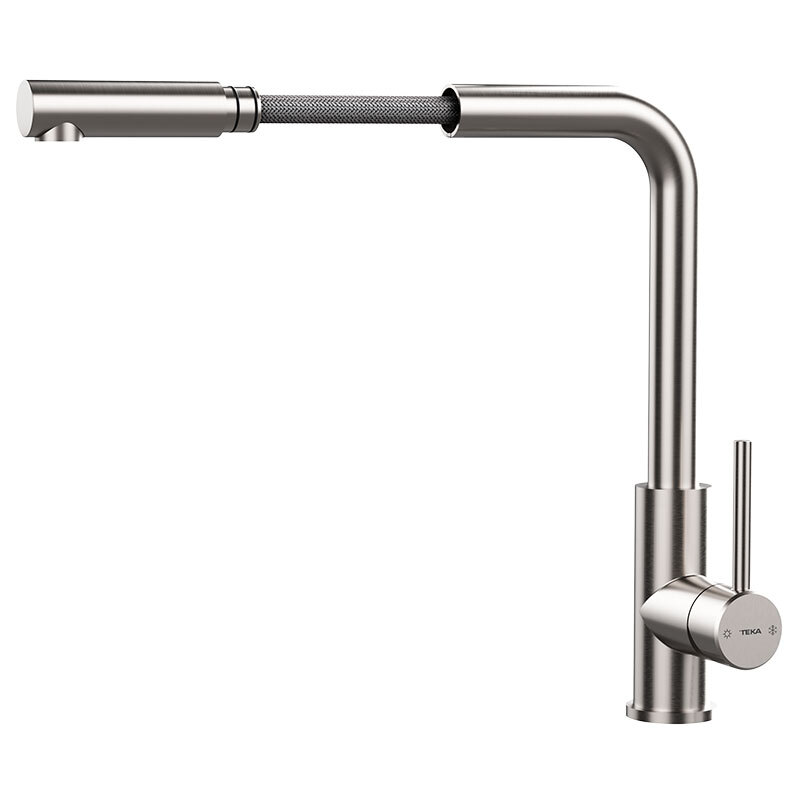 Grifo cocina Teka UNI 9331 – Caño alto extraíble, giro 360º y ahorro de agua