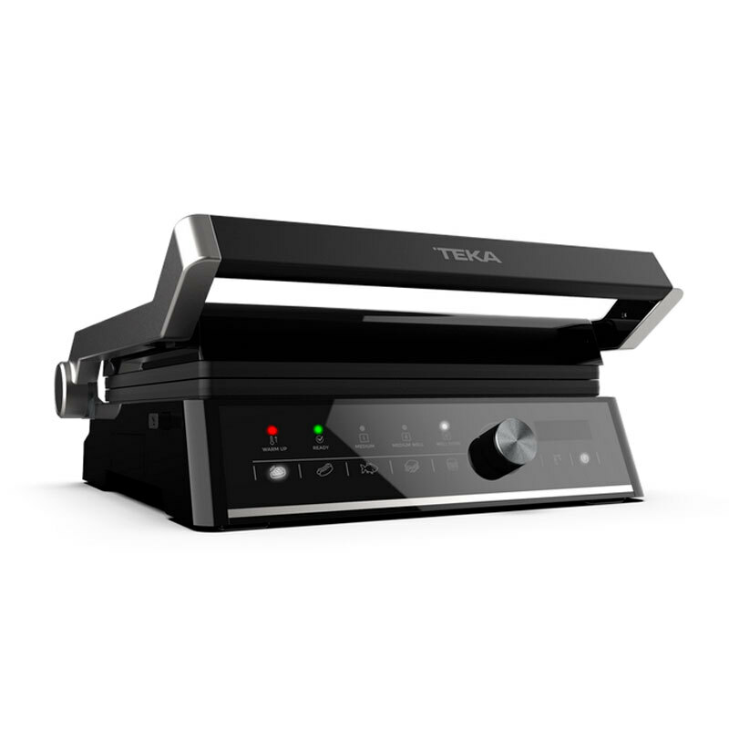 Grill eléctrico Teka EliteGrill 111510000 – 2000 W, Placas desmontables aptas lavavajillas, Panel táctil