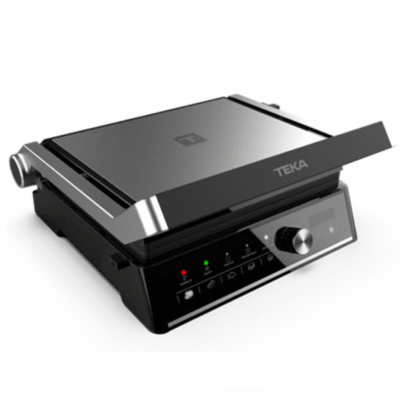 Grill eléctrico Teka EliteGrill 111510000 – 2000 W, Placas desmontables aptas lavavajillas, Panel táctil