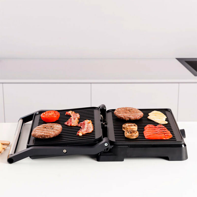 Grill 2 en 1 Taurus BISTRO – 2600 W, placas 29x23 cm antiadherentes, apertura 180°