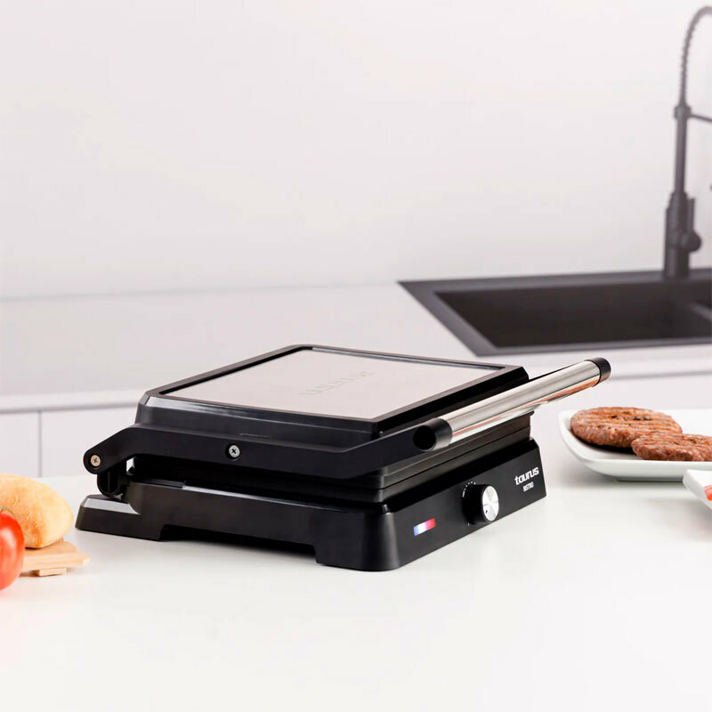 Grill 2 en 1 Taurus BISTRO – 2600 W, placas 29x23 cm antiadherentes, apertura 180°