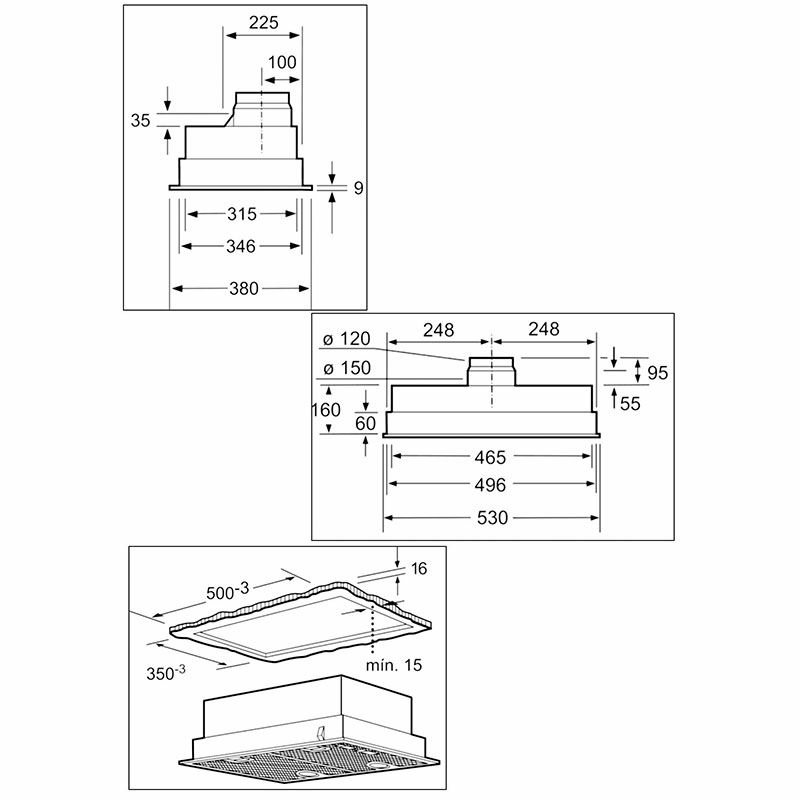 Grupo filtrante Balay 3BF266NX – Bajo mueble, 618 m³/h, Inox