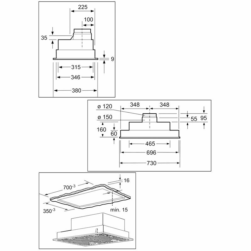 Grupo filtrante Balay 3BF276NX – Bajo mueble, 638 m³/h, Filtros lavables
