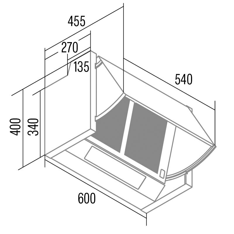 Grupo filtrante Cata CPK6000GR – 60 cm, 265 m³/h, LED
