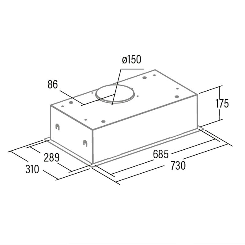 Grupo filtrante Cata GCB 77 X – Bajo mueble, 372 m³/h, Inox