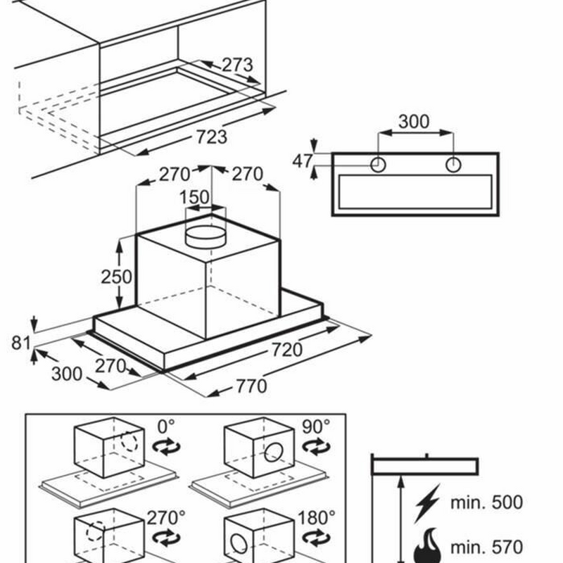 Grupo filtrante integrable AEG DGE5861HM – 700 m³/h, Inox, Bajo mueble
