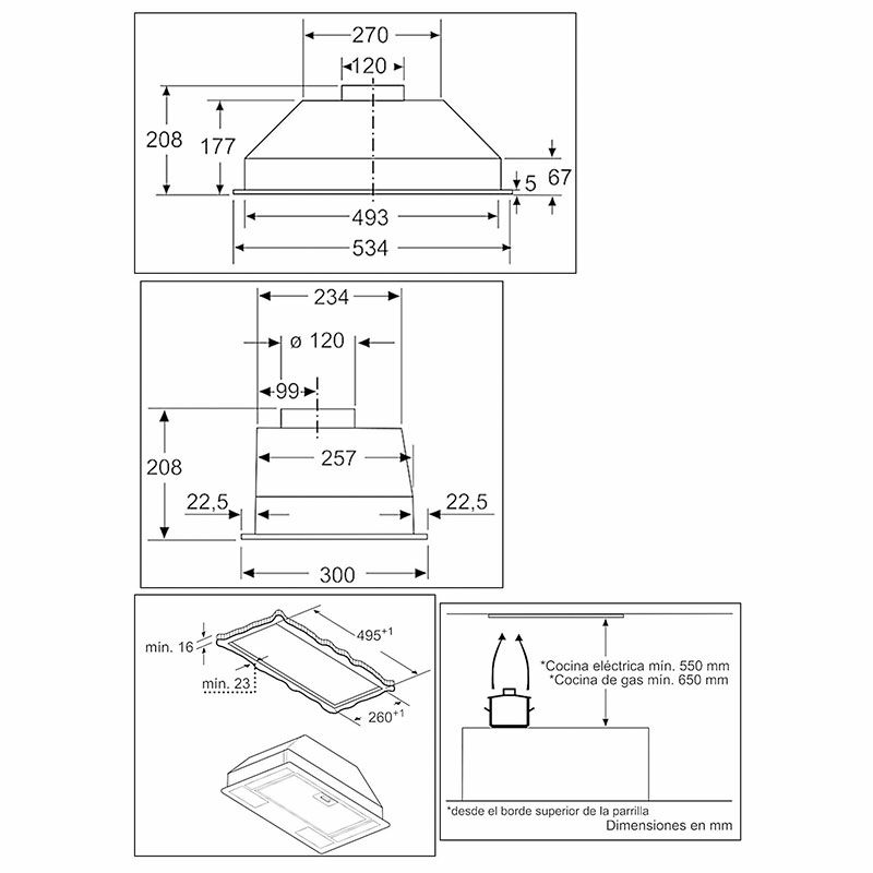 Grupo filtrante integrable Balay 3BF263NX – 302 m³/h, bajo mueble, mixto