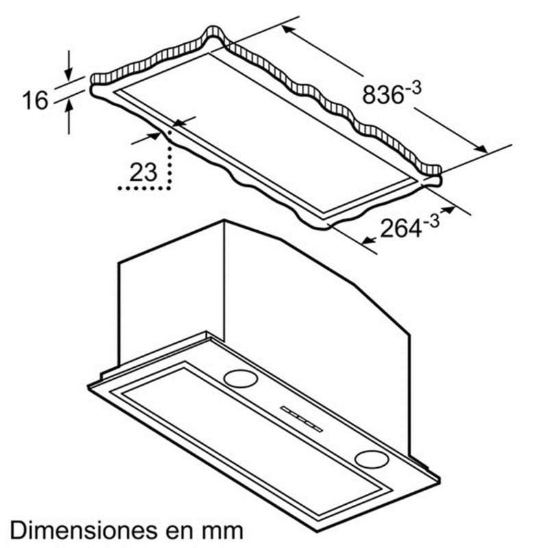 Campana grupo filtrante Bosch DHL885C – 86 cm, 730 m³/h, Inox