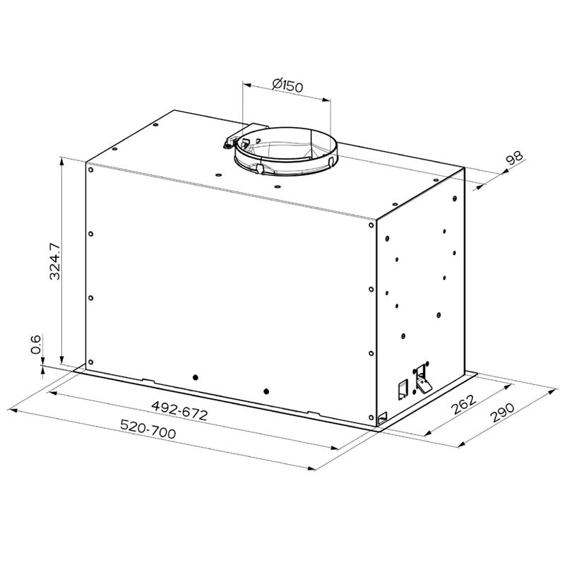 Grupo filtrante integrable Mepamsa Irun 52 – Bajo mueble, 670 m³/h, Inox
