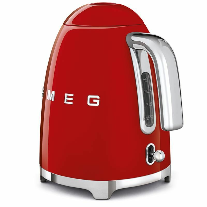 Hervidor eléctrico Smeg KLF03RDEU – 1,7 L, 2400 W, Rojo brillante