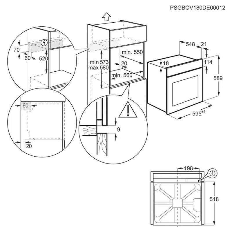 Horno pirolítico integrable AEG GU5PB43FSM – 72L, A++, 9 funciones