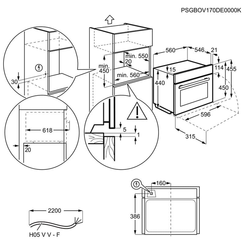 Horno integrable AEG KPE742280M – 43 L, A++, Pirolítico