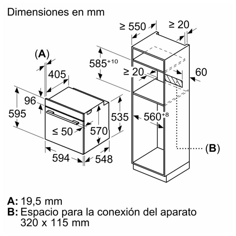 Horno integrable Balay 3HA4821G3 – Vapor, AirFry, Pirolítico