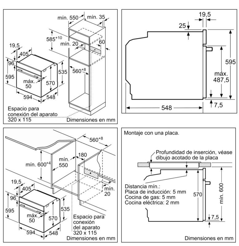 Horno empotrable Balay 3HB4841X0 – 71 L, Pirolítico y Aqualisis, Clase A