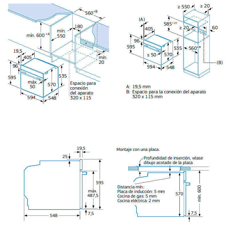 Horno empotrable Balay 3HB5000B2 – 71 L, Aire caliente 3D, 5 funciones